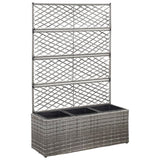 jardiniere rectangulaire resine tressee treillis drainage tailles coloris gris 83 x 30 x 130 cm 1 | jardinna