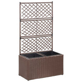 jardiniere rectangulaire resine tressee treillis drainage tailles coloris marron 58 x 30 x 107 cm 1 | jardinna