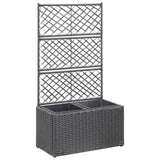 jardiniere rectangulaire resine tressee treillis drainage tailles coloris noir 58 x 30 x 107 cm 1 | jardinna