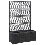 jardiniere rectangulaire resine tressee treillis drainage tailles coloris noir 83 x 30 x 130 cm 1 | jardinna