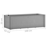 jardiniere rectangulaire rotin pp auto arrosage tailles coloris 7 | jardinna