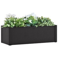jardiniere rectangulaire rotin pp auto arrosage tailles coloris anthracite 100 x 43 x 33 cm 1 | jardinna