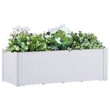 jardiniere rectangulaire rotin pp auto arrosage tailles coloris blanc 100 x 43 x 33 cm 1 | jardinna
