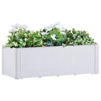 jardiniere rectangulaire rotin pp auto arrosage tailles coloris blanc 100 x 43 x 33 cm 1 | jardinna