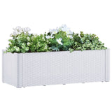 jardiniere rectangulaire rotin pp auto arrosage tailles coloris blanc 100 x 43 x 33 cm 1 | jardinna
