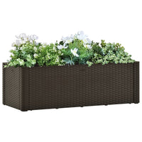 jardiniere rectangulaire rotin pp auto arrosage tailles coloris cafe 100 x 43 x 33 cm 1 | jardinna
