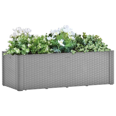 jardiniere rectangulaire rotin pp auto arrosage tailles coloris gris 100 x 43 x 33 cm 1 | jardinna