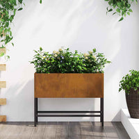 jardiniere rectangulaire surelevee acier design durable acier corten 60 x 26 x 45 cm 1 | jardinna