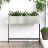 jardiniere rectangulaire surelevee acier design durable acier galvanise 100 x 26 x 82 cm 1 | jardinna