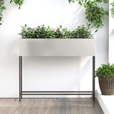 jardiniere rectangulaire surelevee acier design durable acier inoxydable 100 x 26 x 82 cm 1 | jardinna