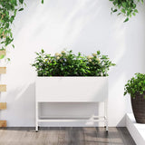 jardiniere rectangulaire surelevee acier design durable blanc 60 x 26 x 45 cm 1 | jardinna