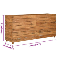 jardiniere rectangulaire surelevee teck tailles couleur naturelle 8 | jardinna