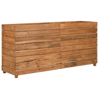 jardiniere rectangulaire surelevee teck tailles couleur naturelle 9 | jardinna