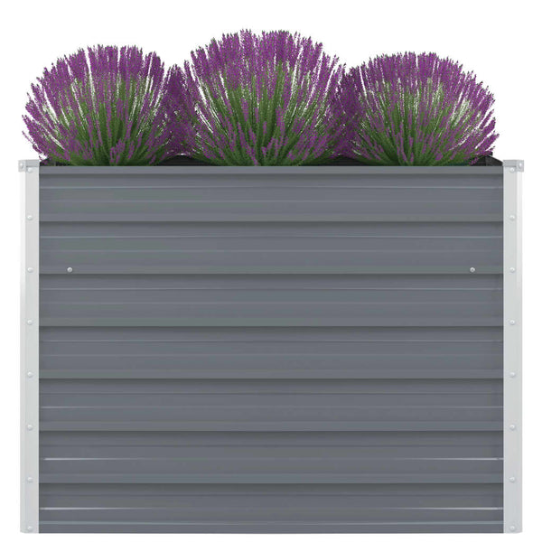 jardiniere rectangulaire xxl acier galvanise design moderne gris 1 | jardinna