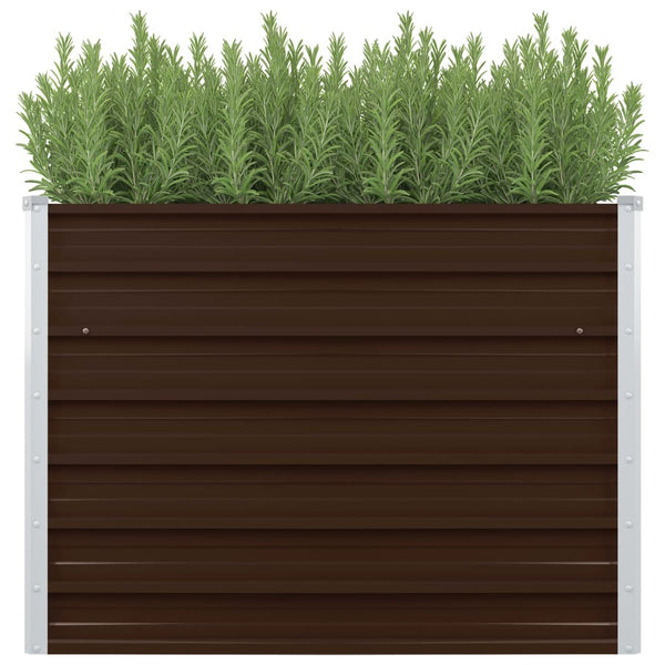 jardiniere rectangulaire xxl acier galvanise design moderne marron 1 | jardinna