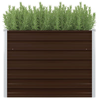 jardiniere rectangulaire xxl acier galvanise design moderne marron 1 | jardinna