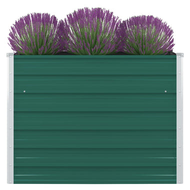 jardiniere rectangulaire xxl acier galvanise design moderne vert 1 | jardinna