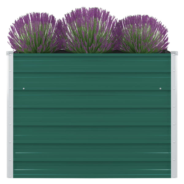 jardiniere rectangulaire xxl acier galvanise design moderne vert 1 | jardinna