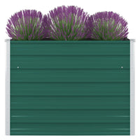 jardiniere rectangulaire xxl acier galvanise design moderne vert 1 | jardinna