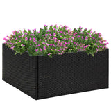 jardiniere resine tressee design resistant intemperies noir 80 x 80 x 40 cm 1 | jardinna
