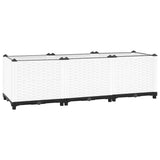 jardiniere resine tressee modulable plusieurs dimensions coloris blanc 120 x 40 x 38 cm 1 | jardinna