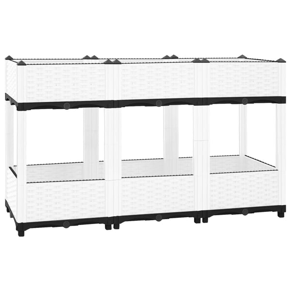 jardiniere resine tressee modulable plusieurs dimensions coloris blanc 120 x 40 x 71 cm 1 | jardinna