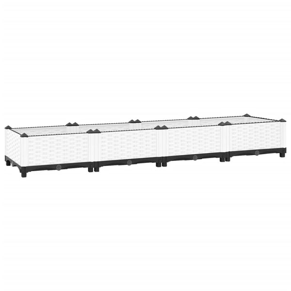 jardiniere resine tressee modulable plusieurs dimensions coloris blanc 160 x 40 x 23 cm 1 | jardinna