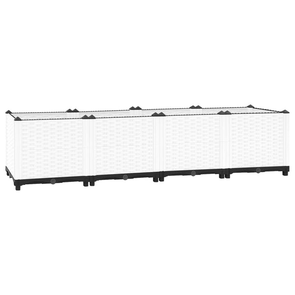 jardiniere resine tressee modulable plusieurs dimensions coloris blanc 160 x 40 x 38 cm 1 | jardinna