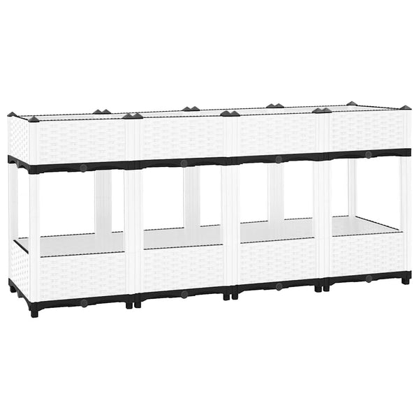 jardiniere resine tressee modulable plusieurs dimensions coloris blanc 160 x 40 x 71 cm 1 | jardinna