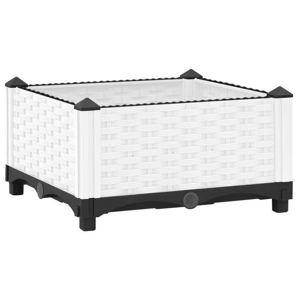 jardiniere resine tressee modulable plusieurs dimensions coloris blanc 40 x 40 x 23 cm 1 | jardinna