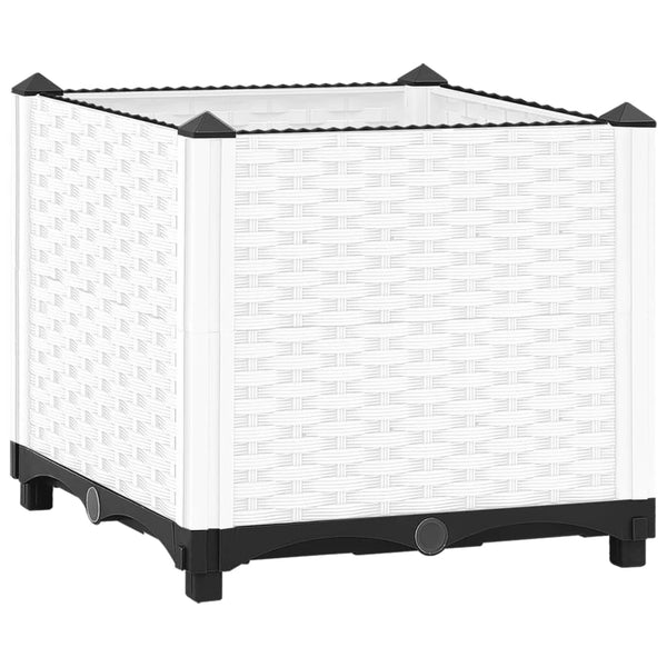 jardiniere resine tressee modulable plusieurs dimensions coloris blanc 40 x 40 x 38 cm 1 | jardinna