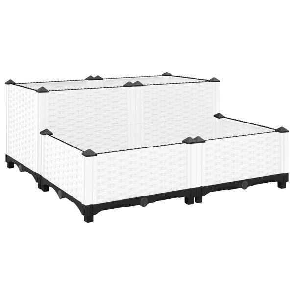 jardiniere resine tressee modulable plusieurs dimensions coloris blanc 80 x 80 x 23 38 cm 1 | jardinna