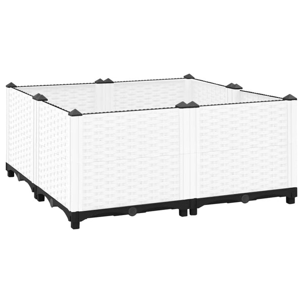 jardiniere resine tressee modulable plusieurs dimensions coloris blanc 80 x 80 x 38 cm 1 | jardinna