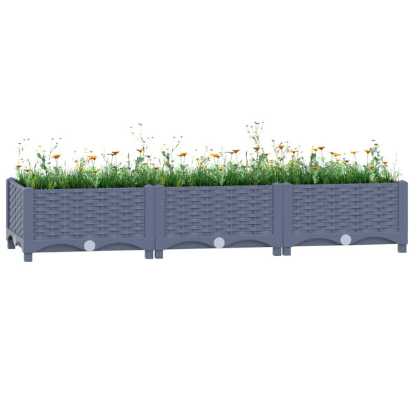 jardiniere resine tressee modulable plusieurs dimensions coloris gris bleu 120 x 40 x 23 cm 1 | jardinna