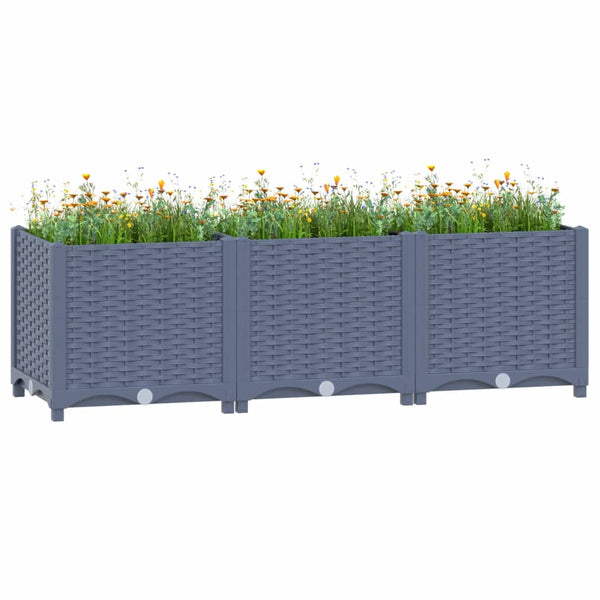 jardiniere resine tressee modulable plusieurs dimensions coloris gris bleu 120 x 40 x 38 cm 1 | jardinna