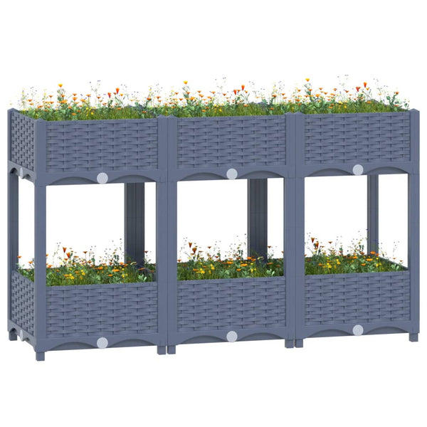 jardiniere resine tressee modulable plusieurs dimensions coloris gris bleu 120 x 40 x 71 cm 1 | jardinna