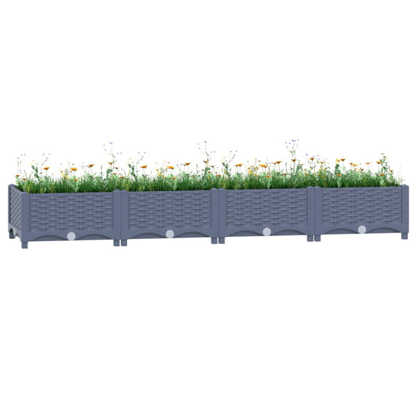 jardiniere resine tressee modulable plusieurs dimensions coloris gris bleu 160 x 40 x 23 cm 1 | jardinna