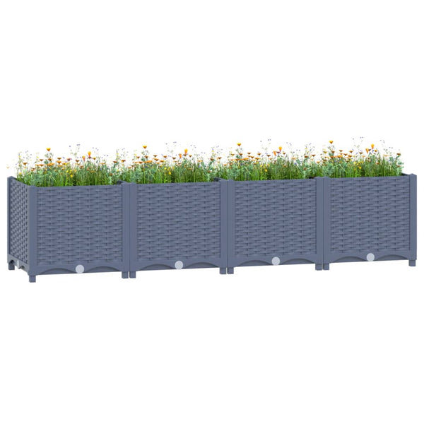 jardiniere resine tressee modulable plusieurs dimensions coloris gris bleu 160 x 40 x 38 cm 1 | jardinna