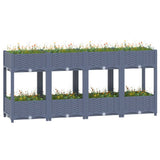 jardiniere resine tressee modulable plusieurs dimensions coloris gris bleu 160 x 40 x 71 cm 1 | jardinna