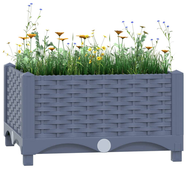 jardiniere resine tressee modulable plusieurs dimensions coloris gris bleu 40 x 40 x 23 cm 1 | jardinna