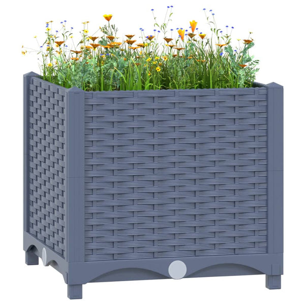jardiniere resine tressee modulable plusieurs dimensions coloris gris bleu 40 x 40 x 38 cm 1 | jardinna