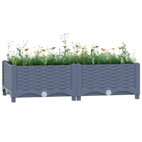 jardiniere resine tressee modulable plusieurs dimensions coloris gris bleu 80 x 40 x 23 cm 1 | jardinna