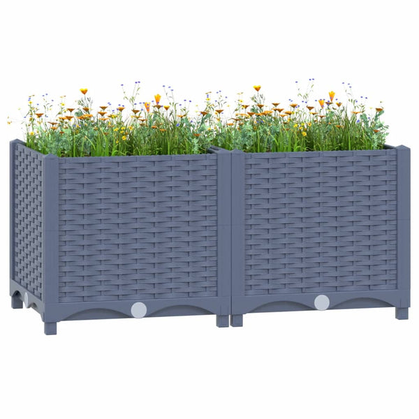jardiniere resine tressee modulable plusieurs dimensions coloris gris bleu 80 x 40 x 38 cm 1 | jardinna
