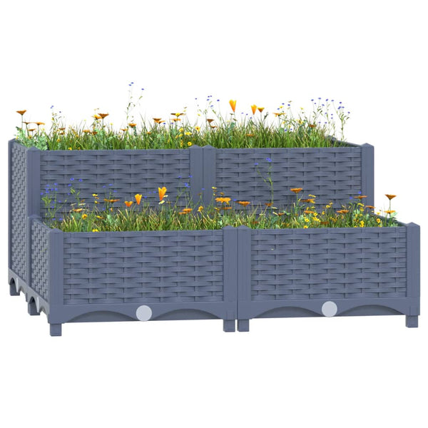 jardiniere resine tressee modulable plusieurs dimensions coloris gris bleu 80 x 80 x 23 38 cm 1 | jardinna