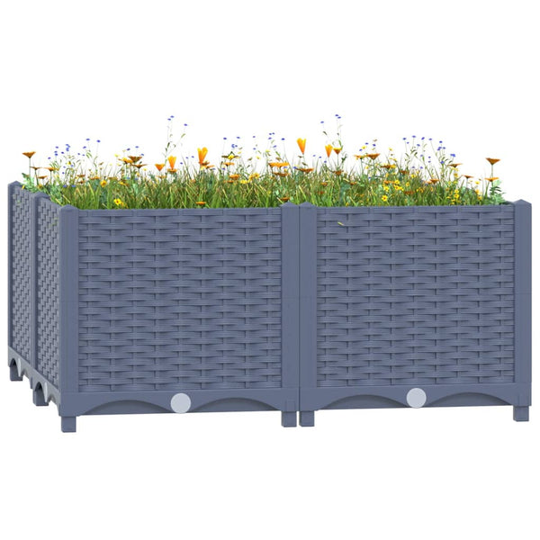 jardiniere resine tressee modulable plusieurs dimensions coloris gris bleu 80 x 80 x 38 cm 1 | jardinna
