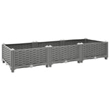 jardiniere resine tressee modulable plusieurs dimensions coloris gris clair 120 x 40 x 23 cm 1 | jardinna