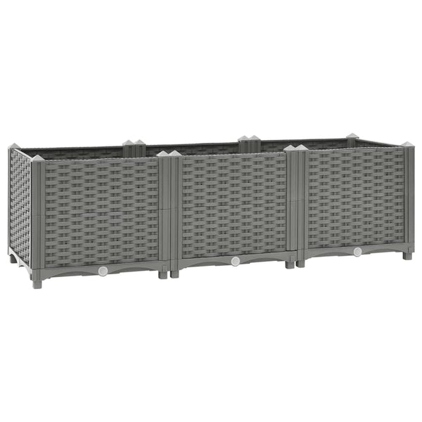 jardiniere resine tressee modulable plusieurs dimensions coloris gris clair 120 x 40 x 38 cm 1 | jardinna