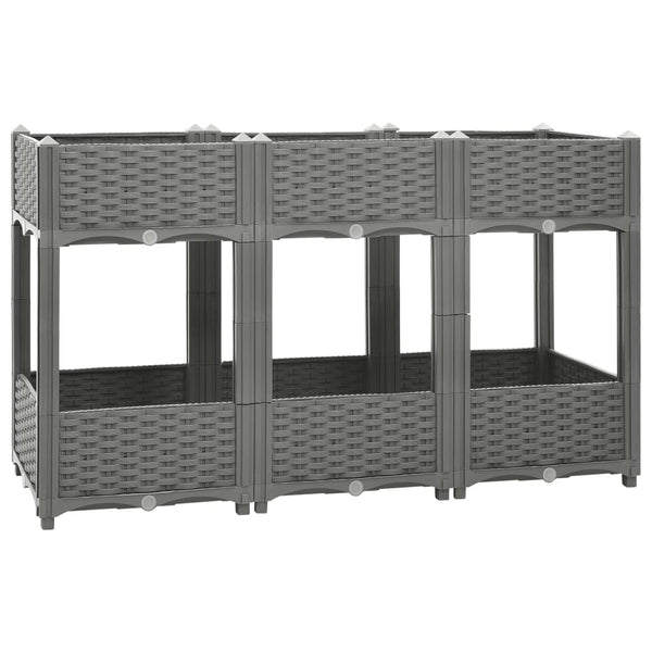 jardiniere resine tressee modulable plusieurs dimensions coloris gris clair 120 x 40 x 71 cm 1 | jardinna