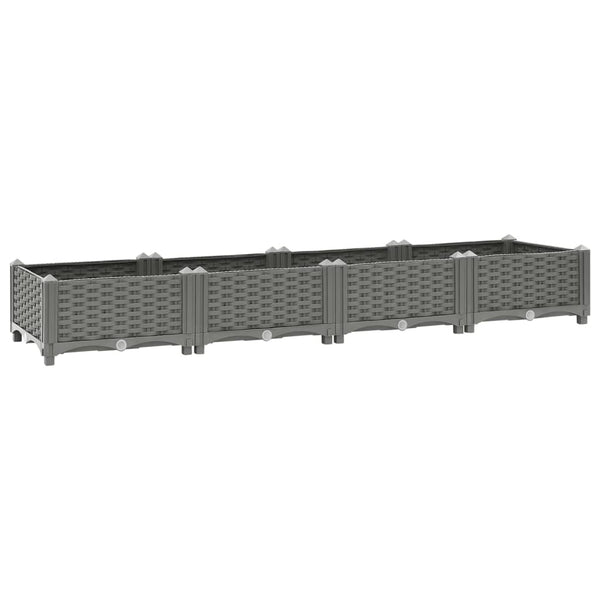 jardiniere resine tressee modulable plusieurs dimensions coloris gris clair 160 x 40 x 23 cm 1 | jardinna