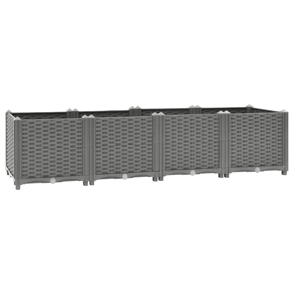 jardiniere resine tressee modulable plusieurs dimensions coloris gris clair 160 x 40 x 38 cm 1 | jardinna